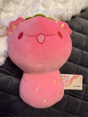 Plush Pink Strawberry Character Stuffed Toy - Cute Soft Cuddler